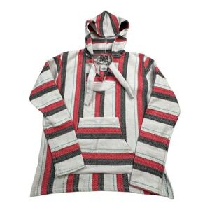Senor Lopez Baja‎ Hoodie Striped Pullover Pocket Hooded Sweatshirt Size S